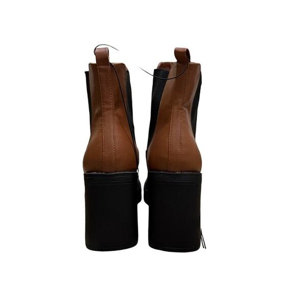 MIA Brown Leather Block Heel Ankle Boots | Chelsea Style | Size 11 - Picture 7 of 8